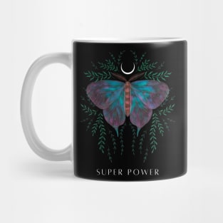 Black Green Illustration Night Butterfly Mug